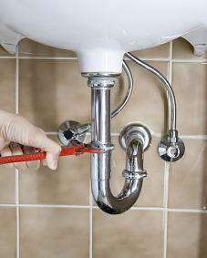 Repairing bathroom plumbing